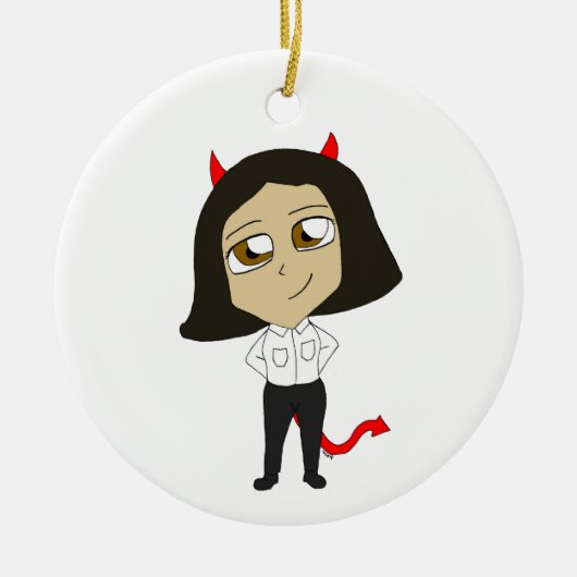 chibi-duivel keramisch ornament (Voorkant)