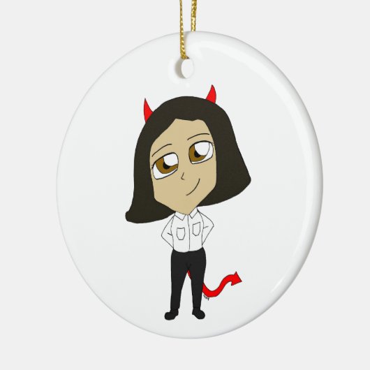 chibi-duivel keramisch ornament (Links)