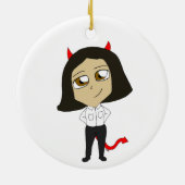 chibi-duivel keramisch ornament (Achterkant)