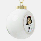 chibi-duivel keramische bal ornament (Links)
