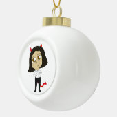 chibi-duivel keramische bal ornament (Rechts)