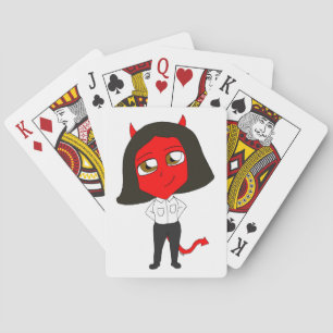 chibi duivel meisje pokerkaarten