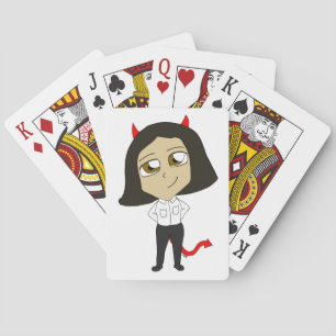 chibi duivel meisje pokerkaarten