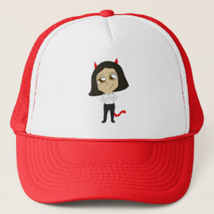 chibi duivel meisje trucker pet