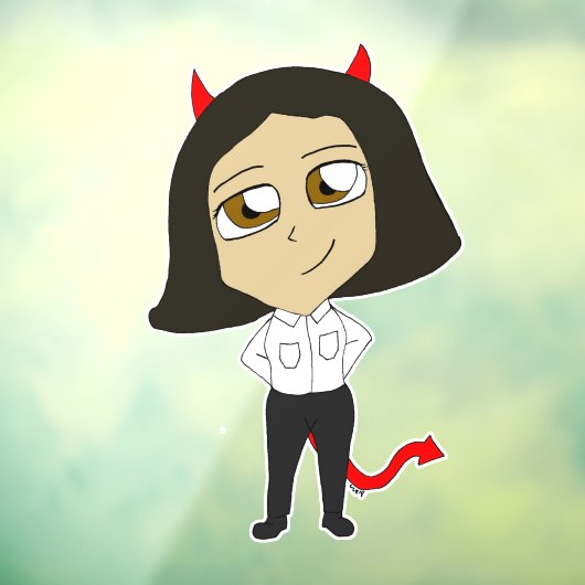chibi-duivel raamsticker (Vel 3)