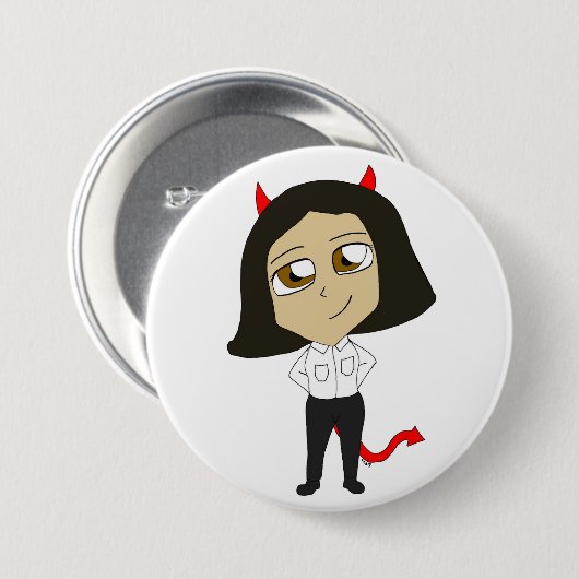 chibi-duivel ronde button 7,6 cm (Voorkant /achterkant)
