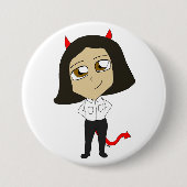 chibi-duivel ronde button 7,6 cm (Voorkant)