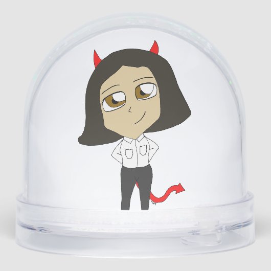 chibi-duivel sneeuwbol (Achterkant)