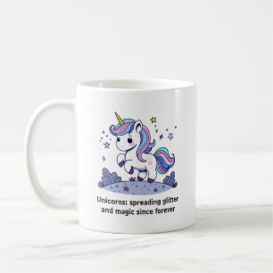 Chibi Eenhoorn Spreiding Glitter En Magic Koffiemok