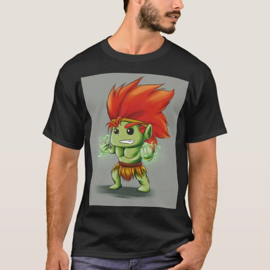Chibi Elektrisch Jungle Beest | Schattige Wilde St T-shirt (Voorkant)