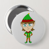 chibi elf-knop ronde button 4,0 cm (Voorkant /achterkant)