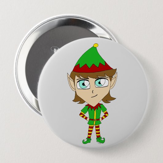 chibi elf-knop ronde button 4,0 cm (Voorkant /achterkant)
