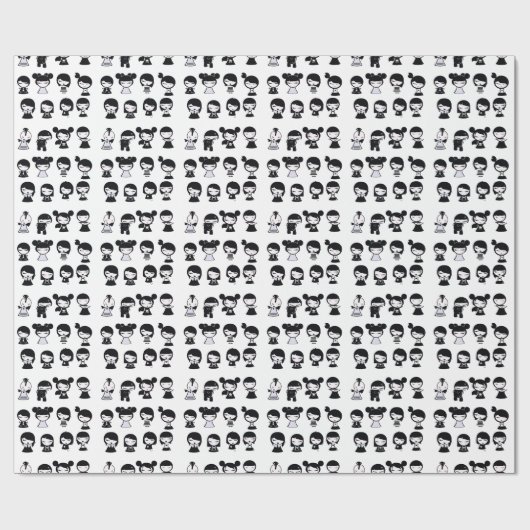 Chibi Emo Gothic Cadeaupapier (Vlak)