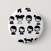 Chibi Emo Gothic Ronde Button 5,7 Cm (Voorkant)