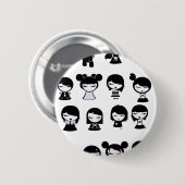Chibi Emo Gothic Ronde Button 5,7 Cm (Voorkant /achterkant)
