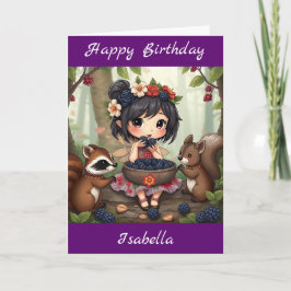 Chibi Fairy Birthday | Kleurplaat Kaart