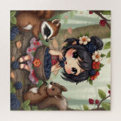 Chibi Fairy Eating Blackberries with Forest Friend Legpuzzel (Horizontaal)