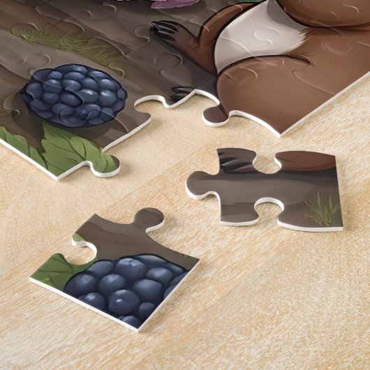 Chibi Fairy Eating Blackberries with Forest Friend Legpuzzel (Zijkant)