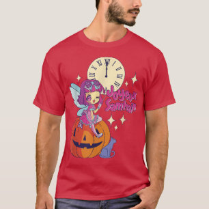 Chibi Fairy Godmoeder Black Cat Pumpkin Halloween T-shirt