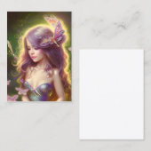 Chibi Fairy Meisje Met Verbluffend Lang Haar Visitekaartje (Voorkant / Achterkant)