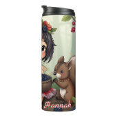 Chibi Fee Die Bramen Eet Met Bosvrienden Thermosbeker (Geroteerd rechts)