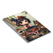 Chibi Fee Die Bramen Eet Met Haar Bosvrienden Notitieboek (Rechterzijde)