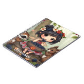 Chibi Fee Eet Zwarte Bramen met Bosvrienden Notitieboek (Linkerzijde)