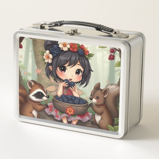 Chibi Fee Eet Zwartenbessen met Bosvrienden (Voorkant)