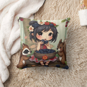 Chibi Fee en Bosdieren  Kussen