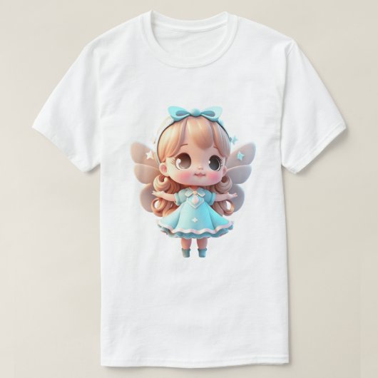 Chibi Fee T-Shirt Cute Anime-Stijl Grafische Tee (Design voorkant)