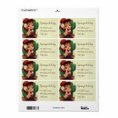 Chibi flamenco in het spaans pet en cactuses etiket (Full Sheet)