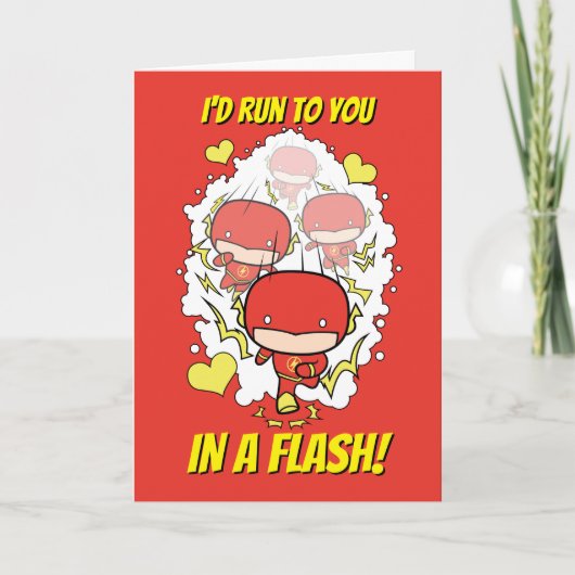 Chibi Flash - Ik zou naar je toe lopen in een Flas Feestdagen Kaart (Voorkant)