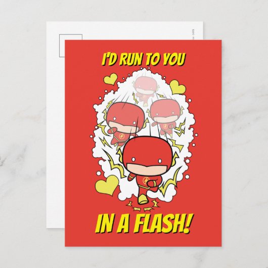 Chibi Flash - Ik zou naar je toe lopen in een Flas Feestdagenkaart (Voorkant / Achterkant)