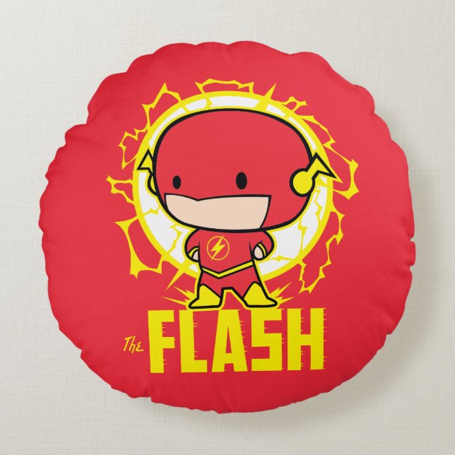 Chibi Flash met elektriciteit Rond Kussen (Voorkant)
