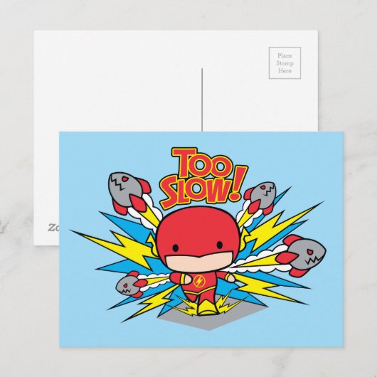 Chibi Flash Outrunning Rocks Briefkaart (Voorkant / Achterkant)