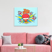 Chibi Flash Outrunning Rocks Canvas Afdruk (Insitu (Woonkamer))