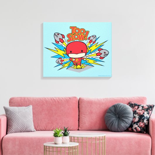 Chibi Flash Outrunning Rocks Canvas Afdruk (Insitu (Woonkamer))