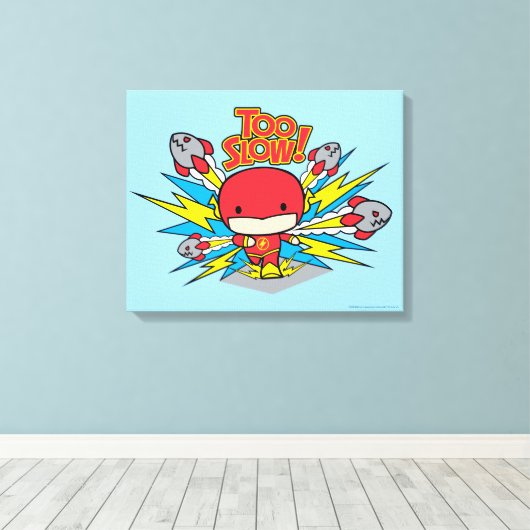 Chibi Flash Outrunning Rocks Canvas Afdruk (Insitu (Houten vloer))