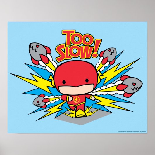 Chibi Flash Outrunning Rocks Poster (Voorkant)