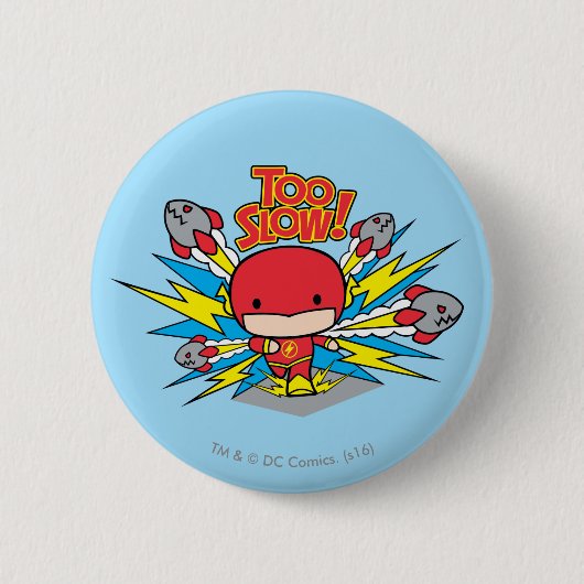 Chibi Flash Outrunning Rocks Ronde Button 5,7 Cm (Voorkant)
