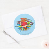 Chibi Flash Outrunning Rocks Ronde Sticker (Envelop)