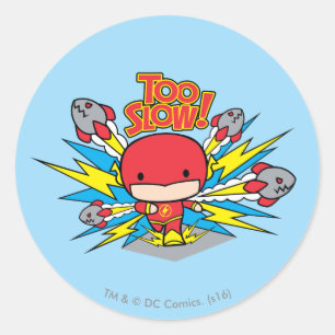 Chibi Flash Outrunning Rocks Ronde Sticker