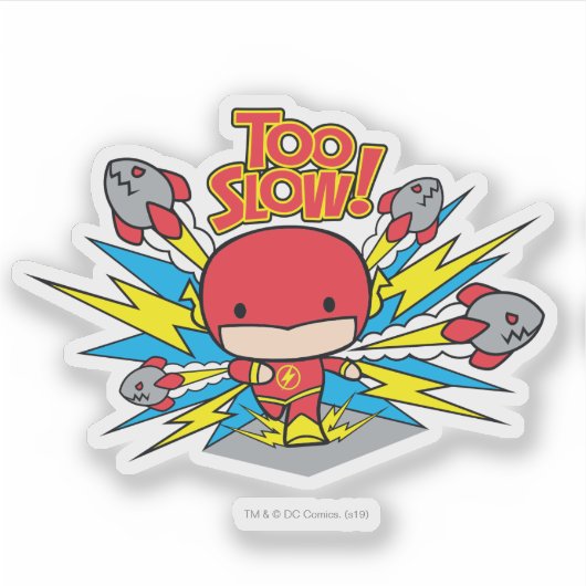 Chibi Flash Outrunning Rocks Sticker (Voorkant)