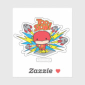 Chibi Flash Outrunning Rocks Sticker (Vel)
