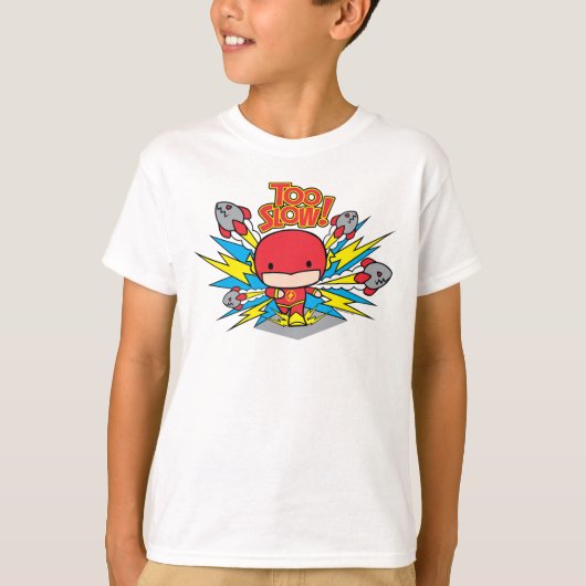 Chibi Flash Outrunning Rocks T-shirt (Voorkant)