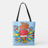 Chibi Flash Outrunning Rocks Tote Bag (Achterkant)