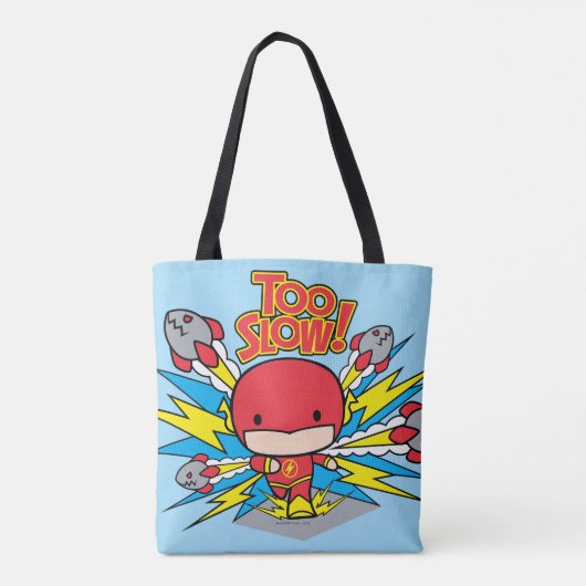 Chibi Flash Outrunning Rocks Tote Bag (Achterkant)