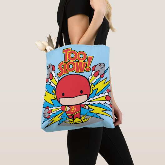 Chibi Flash Outrunning Rocks Tote Bag (Dichtbij)