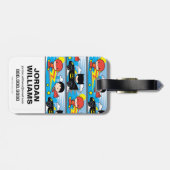 Chibi Flash, Superman en Batman Racing Pattern Bagagelabel (Achterkant horizontaal)