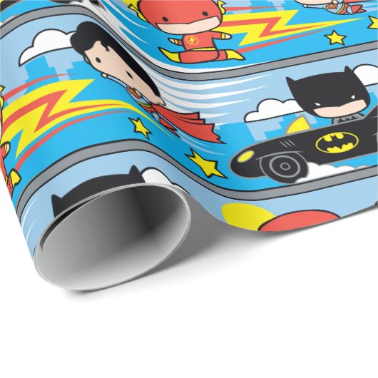 Chibi Flash, Superman en Batman Racing Pattern Cadeaupapier (Rol Hoek)